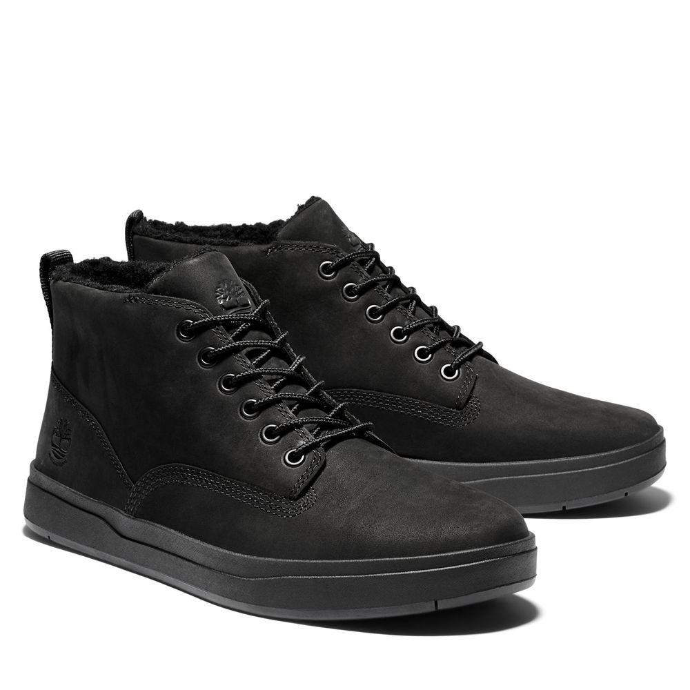 Timberland Chukka Μποτακια Ανδρικα Μαυρα - Davis Square Waterproof - Greece 9861075-XJ